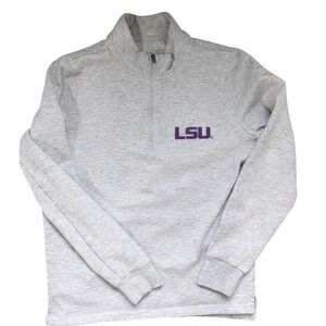 Women's LSU Tigers Gray Quarter Zip Pullover‎ Lightweight Athletic Top Medium